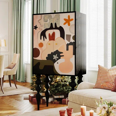 High Cabinet Decorative Cabinet Side Cabinet Solid Wood Accent Cabinet | Wayfair Professional