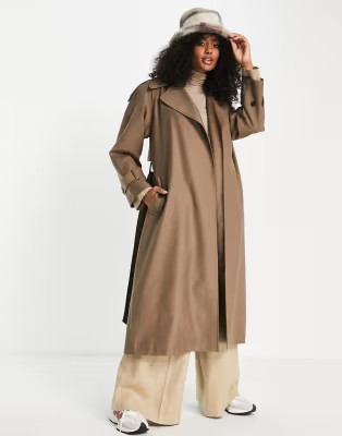 Topshop long trench in mocha | ASOS | ASOS (Global)