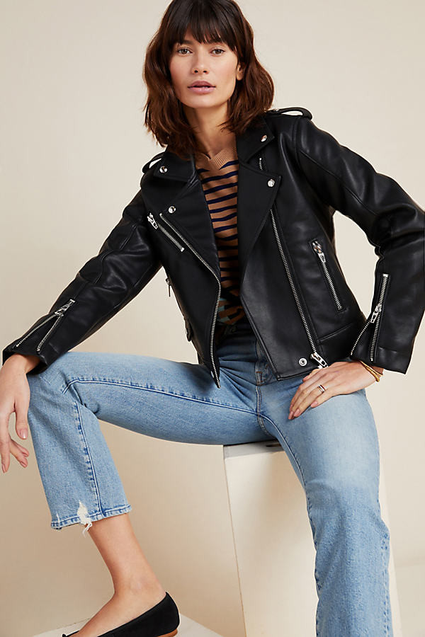 Classic Faux Leather Moto Jacket By BLANKNYC in Black Size XS | Anthropologie (US)