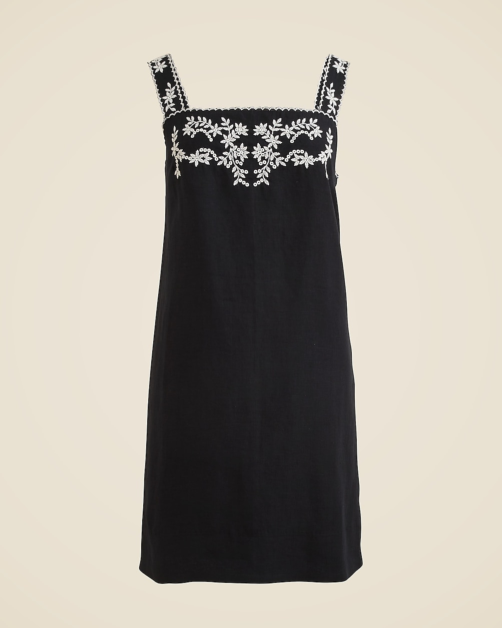 Embroidered linen shift dress | J. Crew US