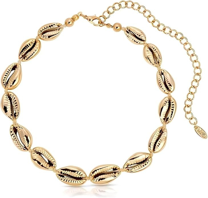 Ettika Gold Necklaces, Choker Necklace for Women. Golden Cowrie Shell In 18k Gold Plated. Birthda... | Amazon (US)