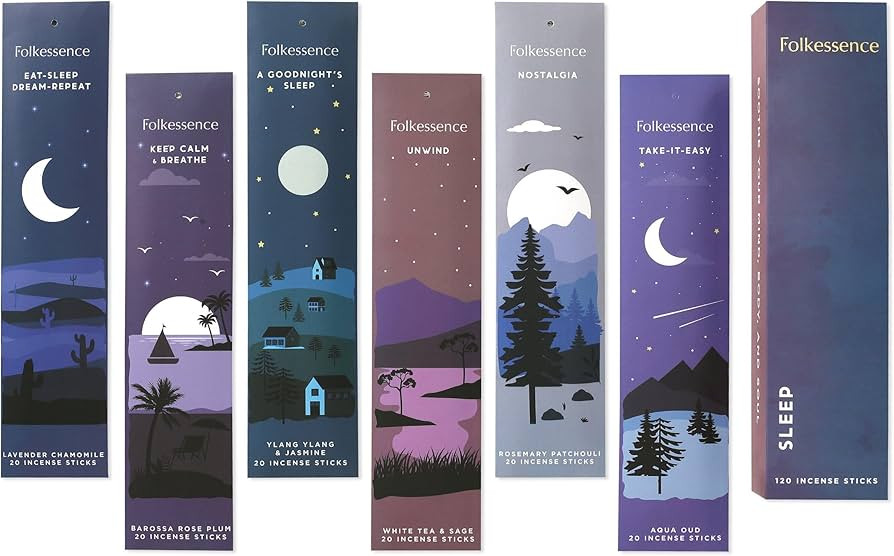 Folkulture Incense Sticks (120 Sticks) | Set of 6 Premium, Deep Sleep, Calm Incense - Night Relax... | Amazon (US)