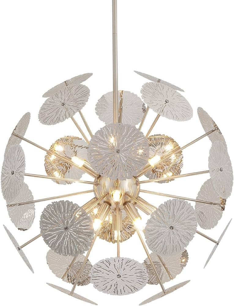 Fivess Lighting 12-Light Modern Sputnik Chandelier Brushed Nickel with Bulbs, Adjustable Rods Glo... | Amazon (US)