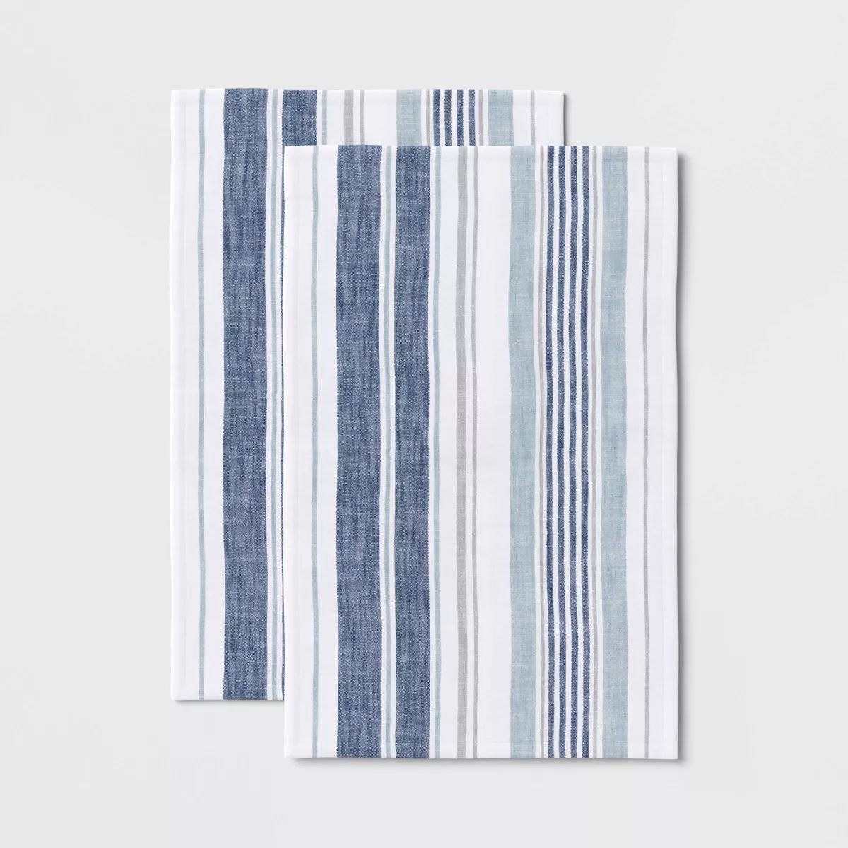 2pk Cotton Plain Woven Kitchen Towels Blue - Threshold™ | Target