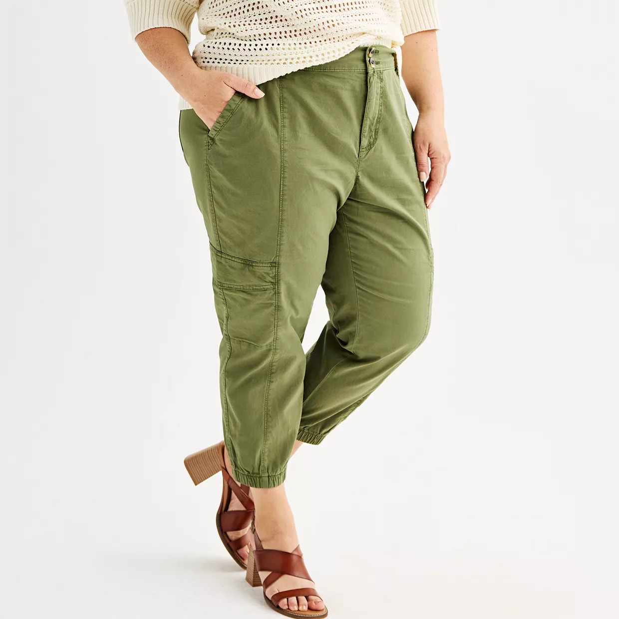 Plus Size Sonoma Goods For Life® Utility Capri Pants | Kohl's