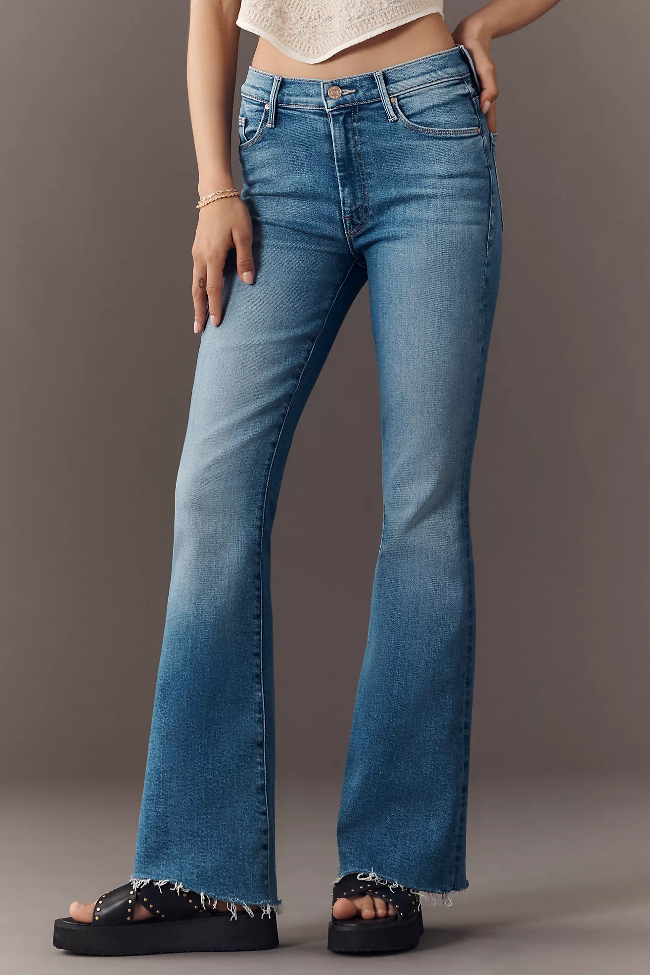 MOTHER The Weekender Mid-Rise Flare Jeans | Anthropologie (US)