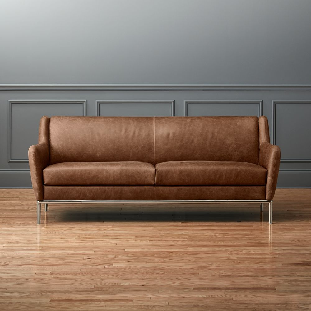 alfred cognac leather sofa | CB2