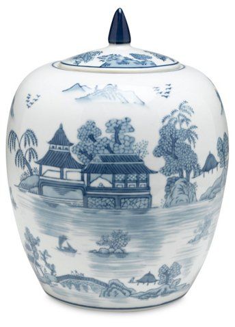 10" Willow Jar, Blue/White | One Kings Lane