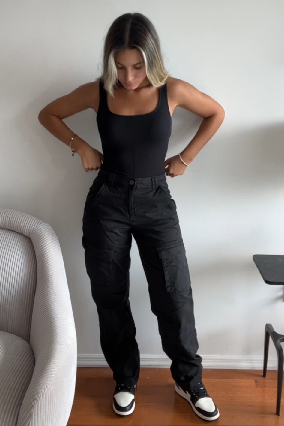 Black cargo pants & bodysuit 

#LTKSeasonal #LTKstyletip