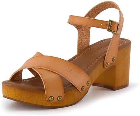 CUSHIONAIRE Slate Faux Wooden Heel Sandal, Comfortable Platform Sandals with Chunky Heels for Wom... | Amazon (US)
