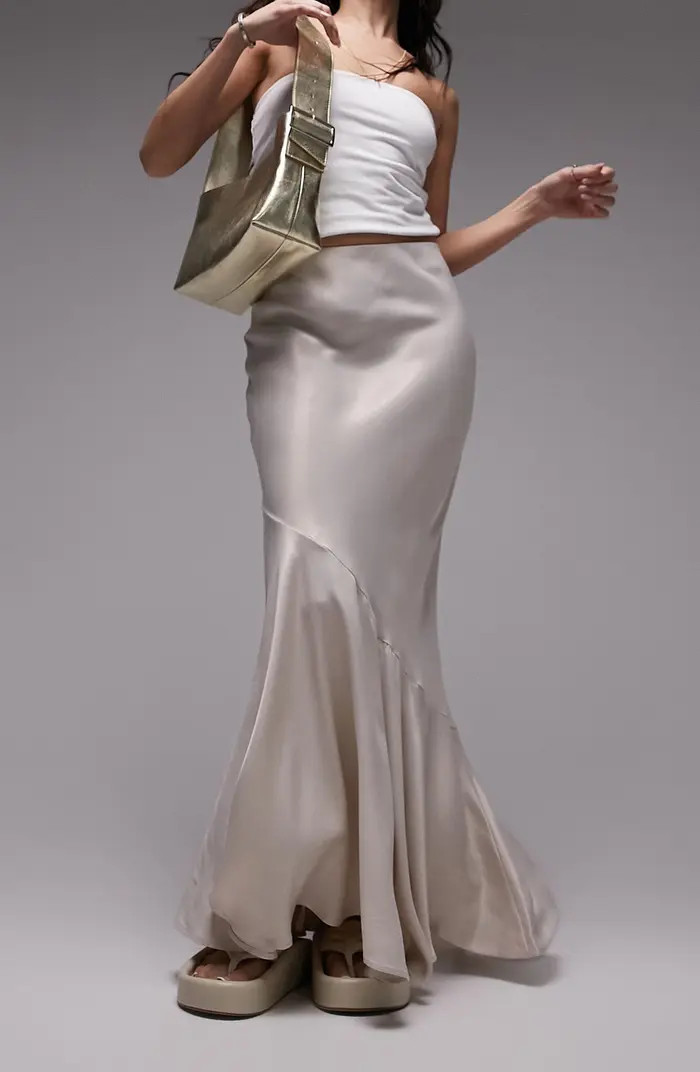 Seam Detail Satin Maxi Skirt | Nordstrom