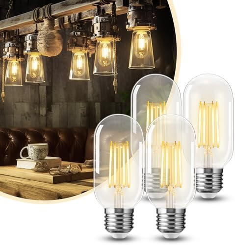 4 Pack LED Edison Bulbs, 4W Edison Light Bulbs, Antique LED Filament Bulbs 40W Equivalent, E26 Ba... | Amazon (US)