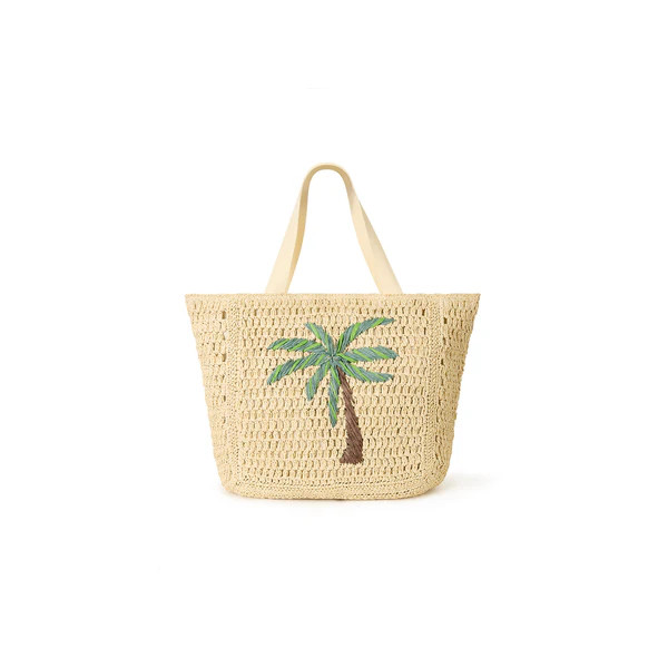 Straw Beach Tote Bag - Palm Breeze | Kulani Kinis US