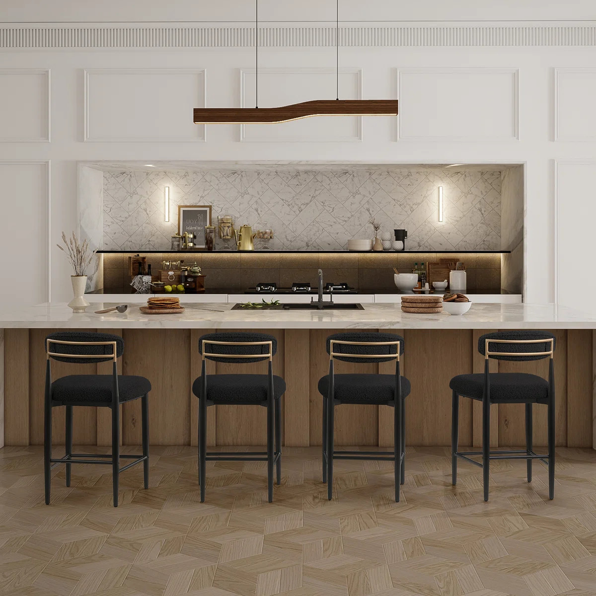 Ackley Amerson Upholstered 25.8'' Counter Stool with Metal Frame (Set of 2) | Wayfair North America