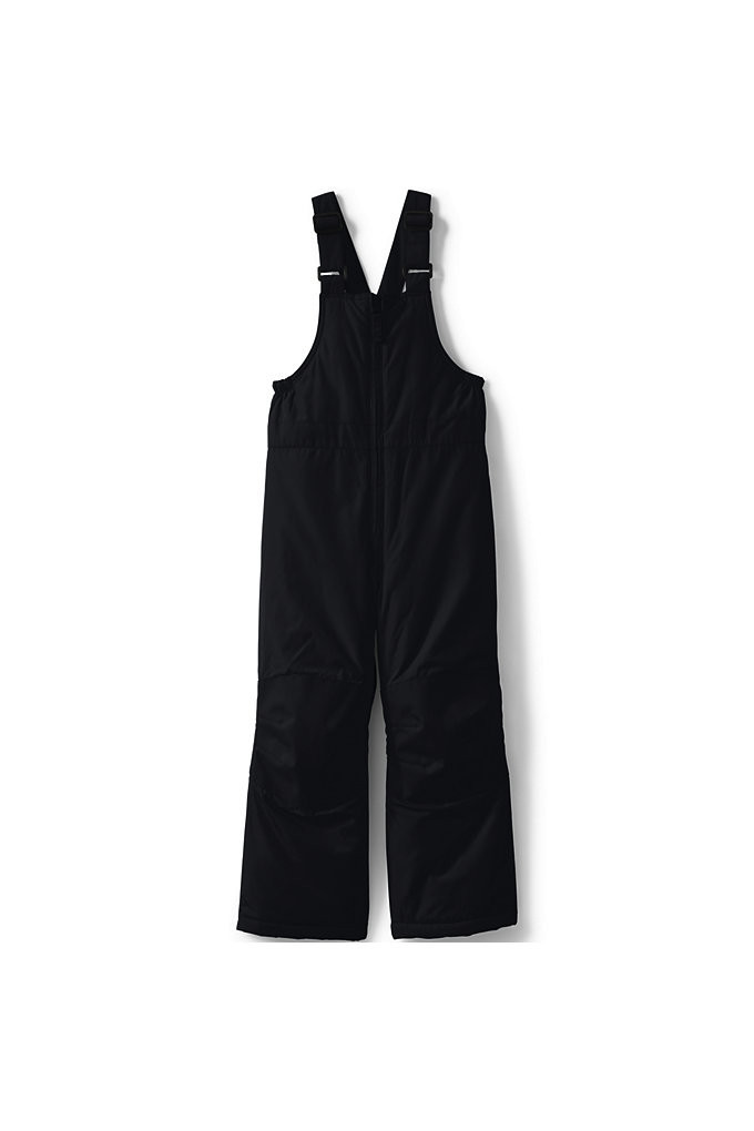 Kids Iron Knee Insulated Winter Snow Bibs - Lands' End - Black - XXS | Lands' End (US)