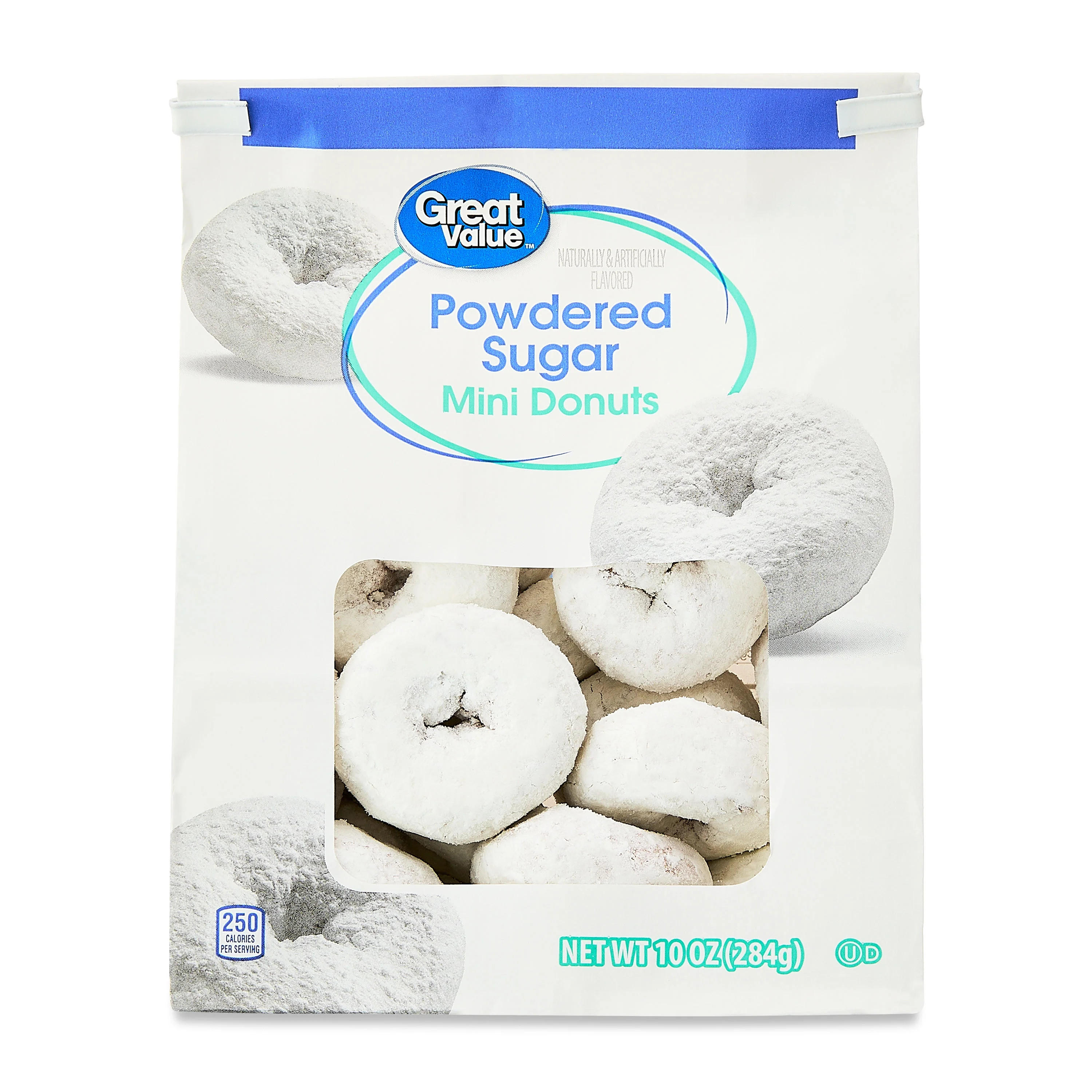 Great Value Powdered Sugar Mini Donuts, 10 oz | Walmart (US)