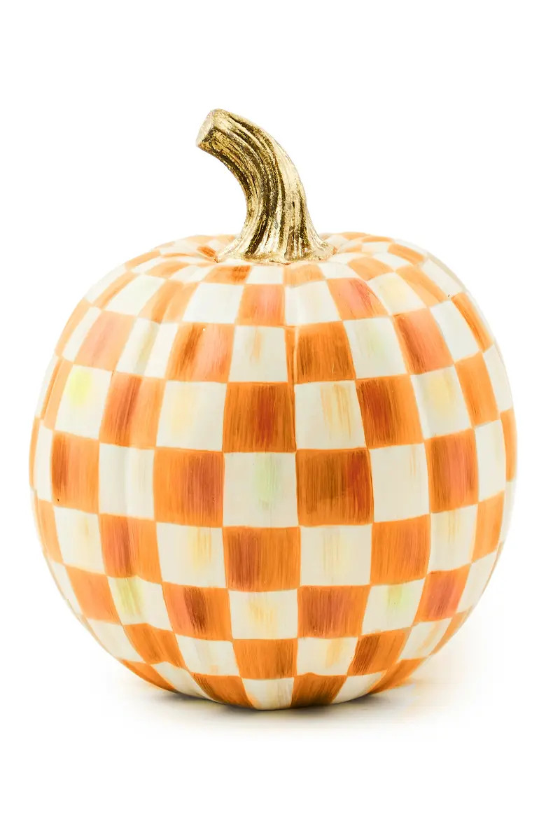 MACKENZIE CHILDS Orange Check Small Pumpkin | Nordstrom | Nordstrom