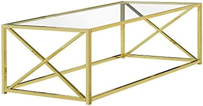 Monarch Specialties Coffee Table - 44" L/Gold Metal withTempered Glass | Amazon (CA)