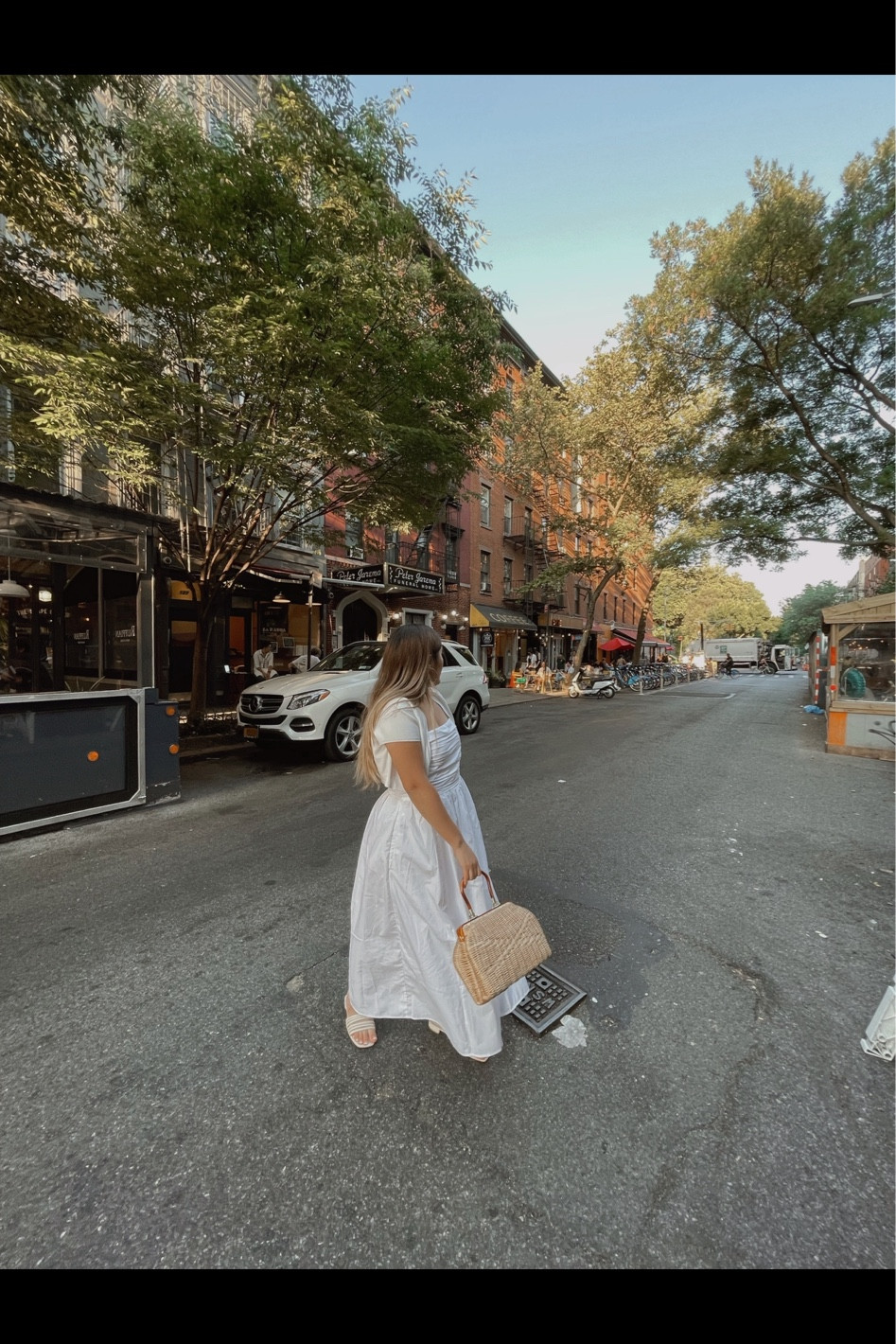 White strapless dress