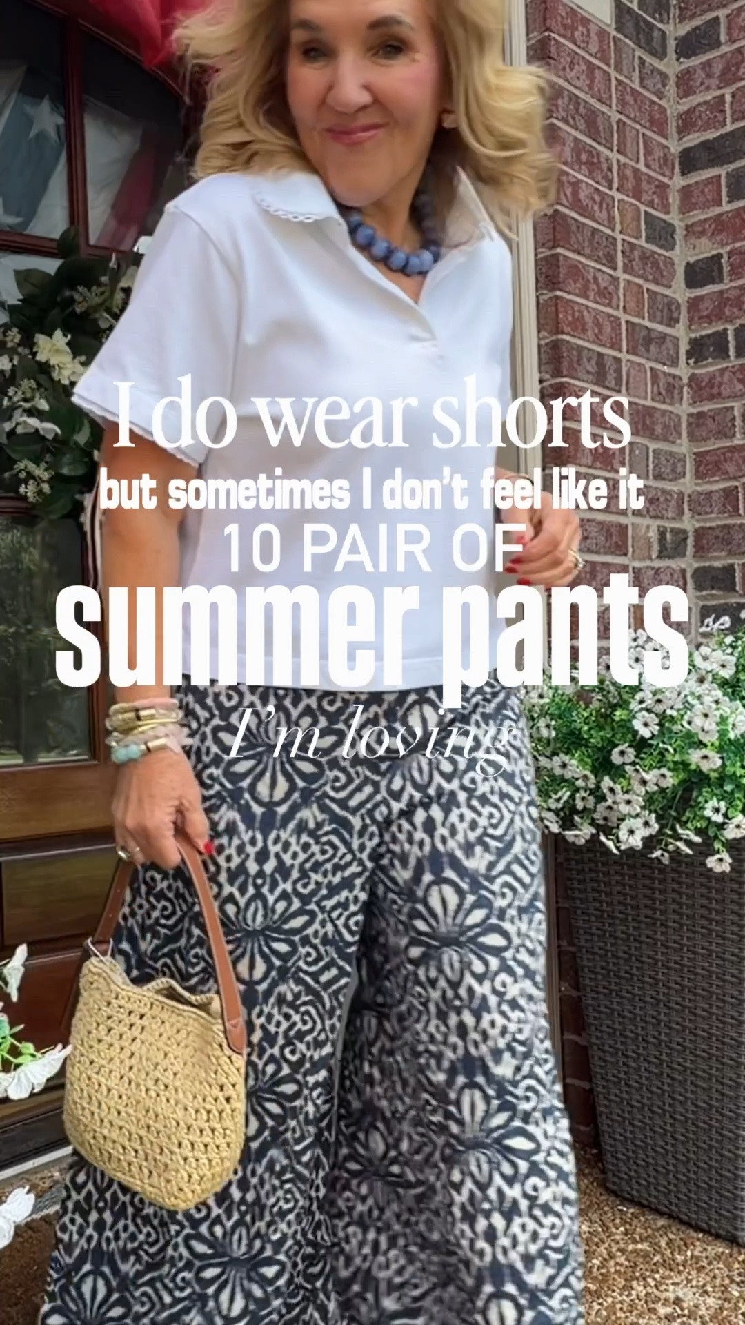 Summer pants! 
Sizing here 
Blue floral small
Lace trimmed satin medium 
Aritzia lodge pant med reg and then I hem them 
Quince linen medium 
Free people stripe small
JCREW white linen med reg 
Chicos gauze 1.0
Talbots blue border print med reg 
JCREW factory gauze medium 

Summer pants lightweight pants

#LTKOver40 #LTKSaleAlert #LTKootd