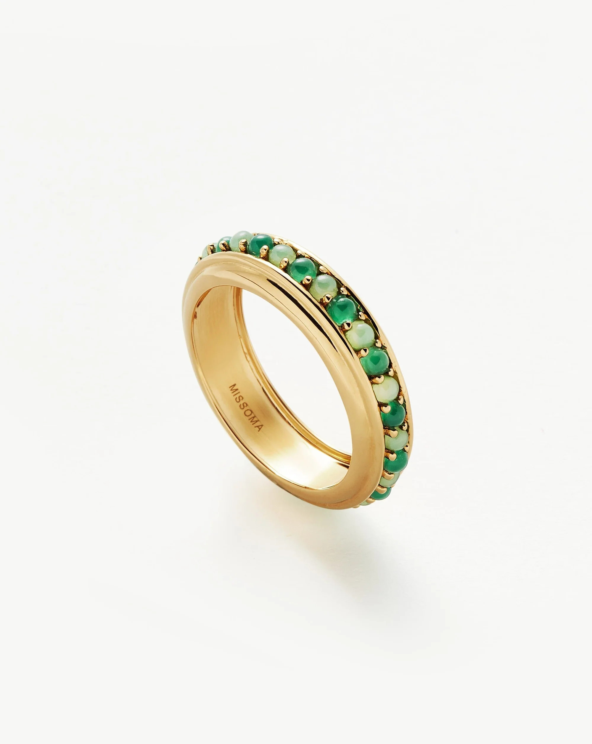 Hot Rox Gemstone Stacking Ring | 18ct Gold Plated Vermeil/Green Onyx & | Missoma US