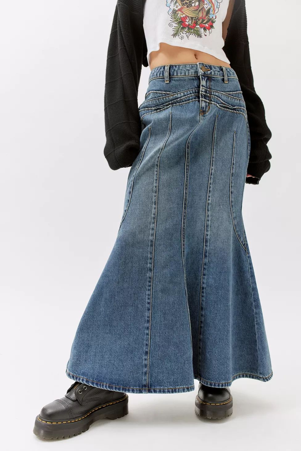 BDG Kendall Denim Maxi Skirt | Urban Outfitters (US and RoW)