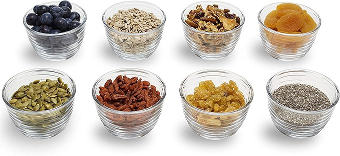 Libbey Small Glass Prep Bowl 8 Count (Pack of 1), Glass Containers with Lids Keep Leftovers Fresh... | Amazon (US)