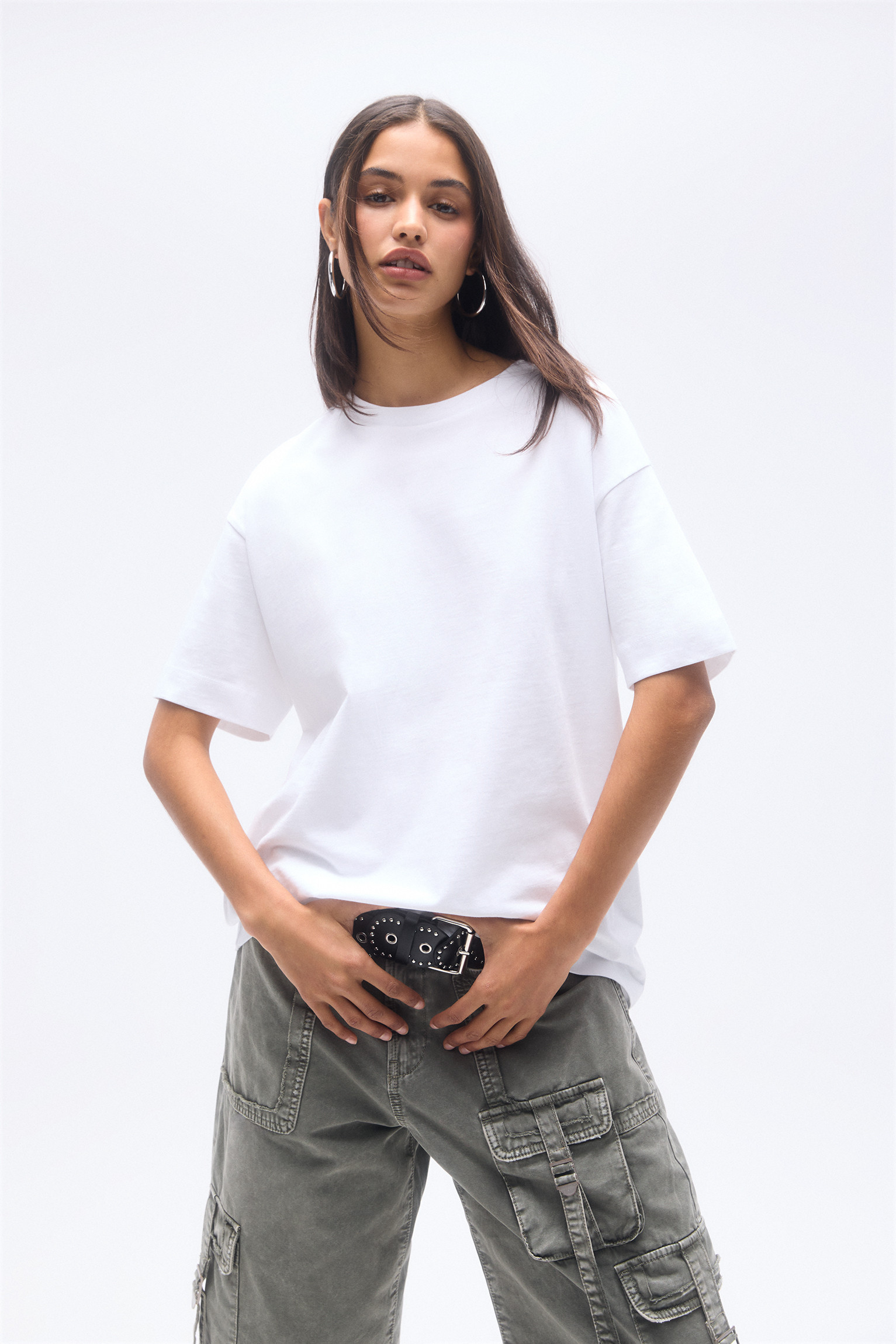 T-shirt oversize basique manches courtes | PULL and BEAR FR
