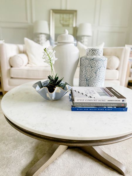 Classic marble top coffee table 

My blue bowl is not currently available - I linked similar. Mine is one of the larger sizes.

#LTKhome