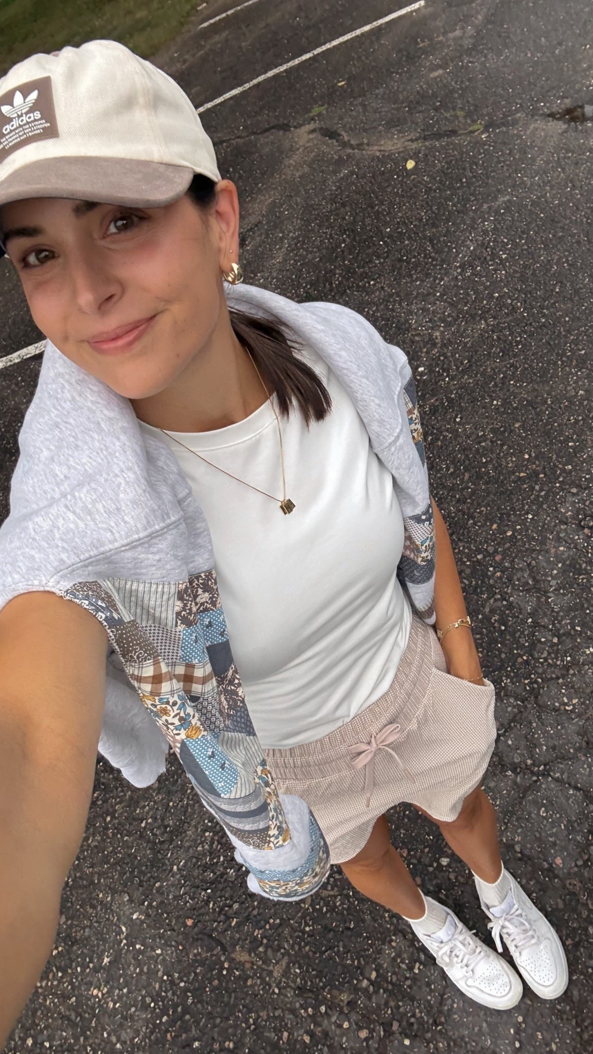 Golf outfit ⛳️ 
White tee: sized up (M) soft, stretchy, and washes & dries well!
Skort: tts (S)
Hoodie: sized up (L) 
Spineless golf sneakers: true to size 

#LTKFindsUnder100 #LTKActive #LTKFindsUnder50