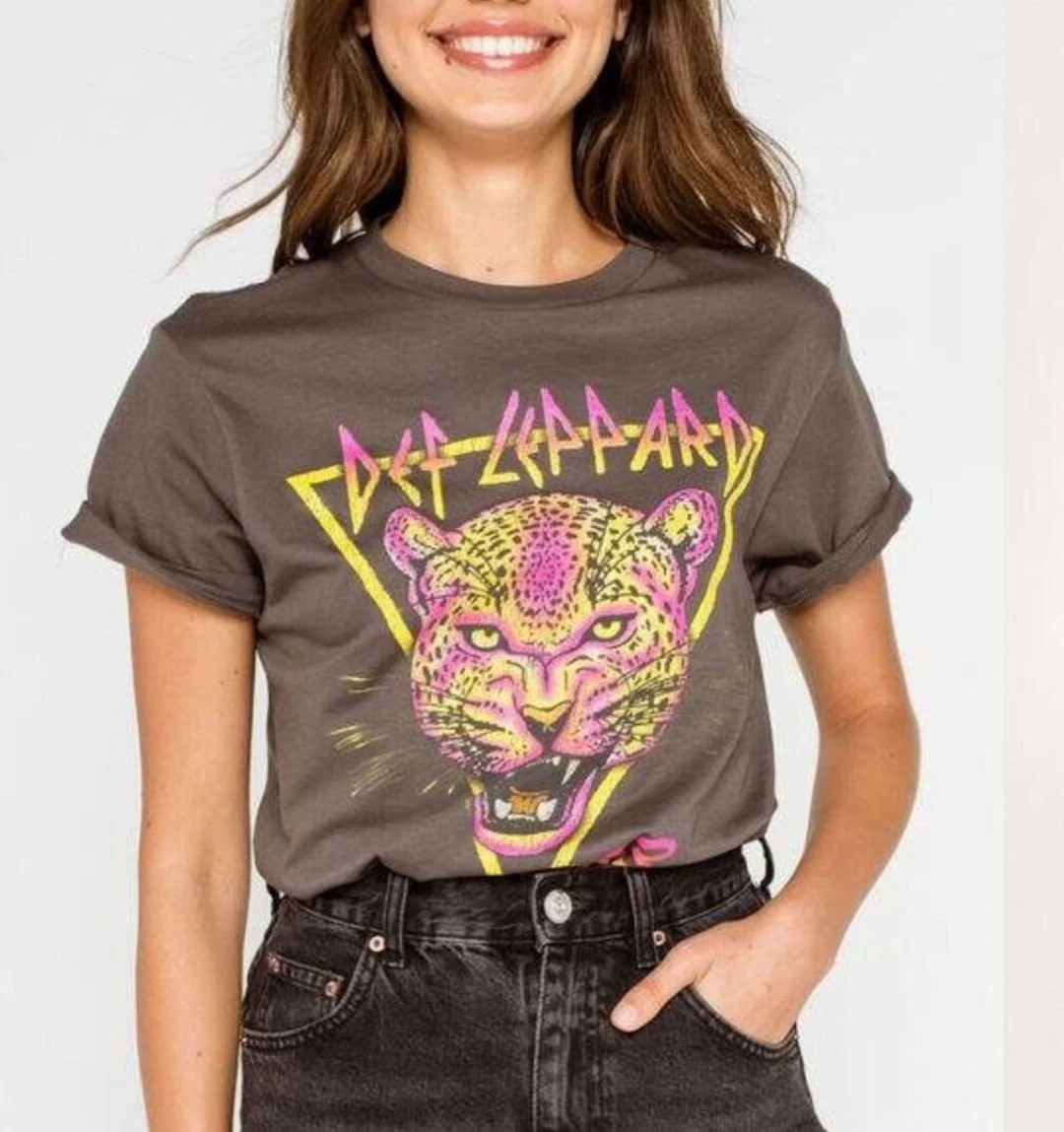 Def Leppard Neon Cat Boyfriend Tee - Officially Licensed | Etsy (US)