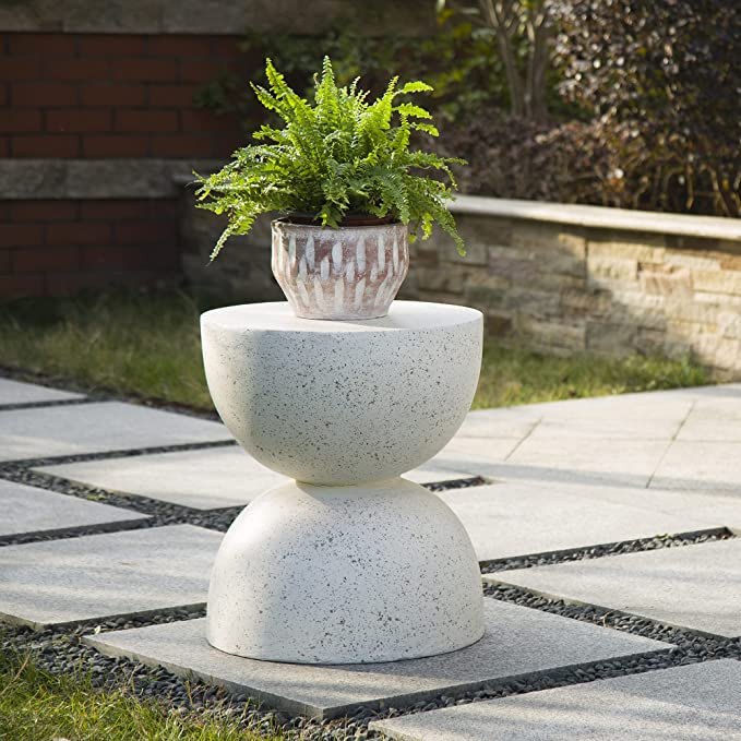 glitzhome Modern Decorative Garden Stool Heavy Duty Patio Sturdy Faux Terrazzo Garden Stool Side ... | Amazon (US)