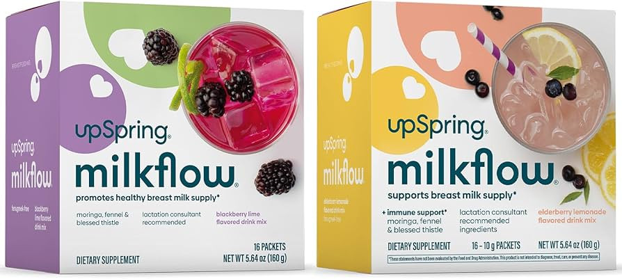 UpSpring Milkflow Breastfeeding Supplement Drink Mixes, No Fenugreek, Moringa | BlackBerry Lime &... | Amazon (US)
