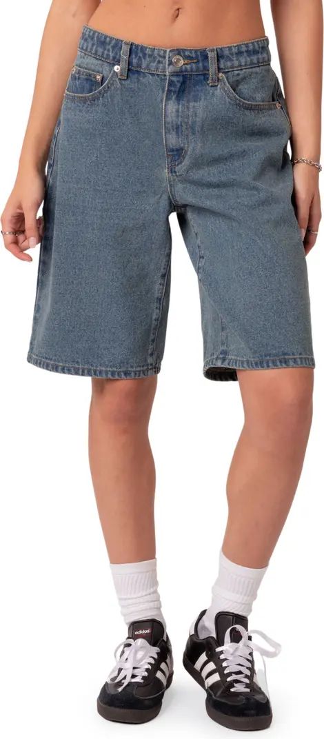 Oversize Low Rise Denim Bermuda Shorts | Nordstrom