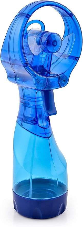 O2COOL Deluxe Handheld Powered Fan Fine Mist Water-Batteries Included, 1 Size, Dark Blue | Amazon (US)