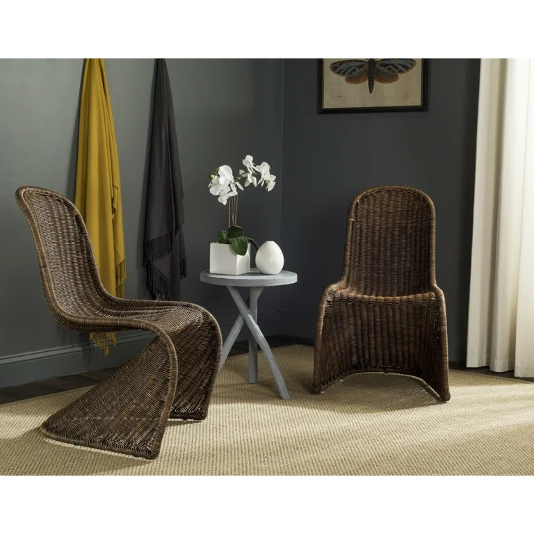 SAFAVIEH Tana Wicker Side Chair Brown / Multi | Walmart (US)
