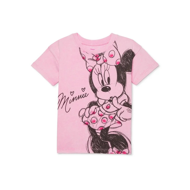 Minnie Mouse Toddler Girls Short Sleeve Crewneck T-Shirt, Sizes 12M-5T | Walmart (US)