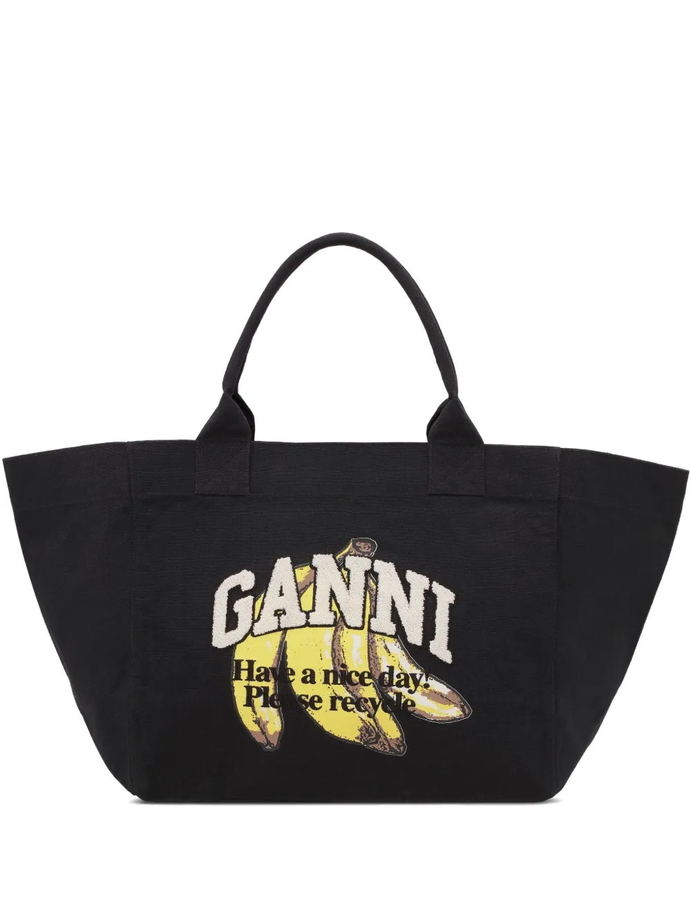 GANNI Canvas Tote Bag | Black | FARFETCH | Farfetch Global