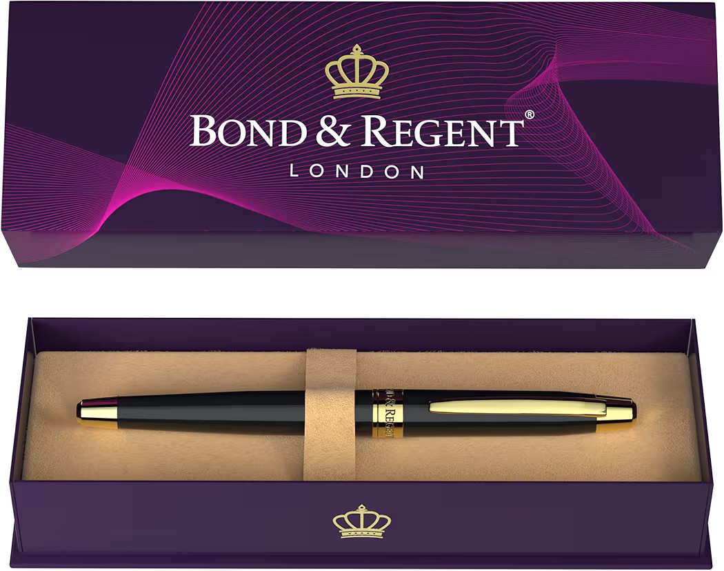 Bond & Regent Gloss Black & 24 Karat Gold | Certified Luxury Grade Rollerball Pen | Nice Gift for... | Amazon (US)