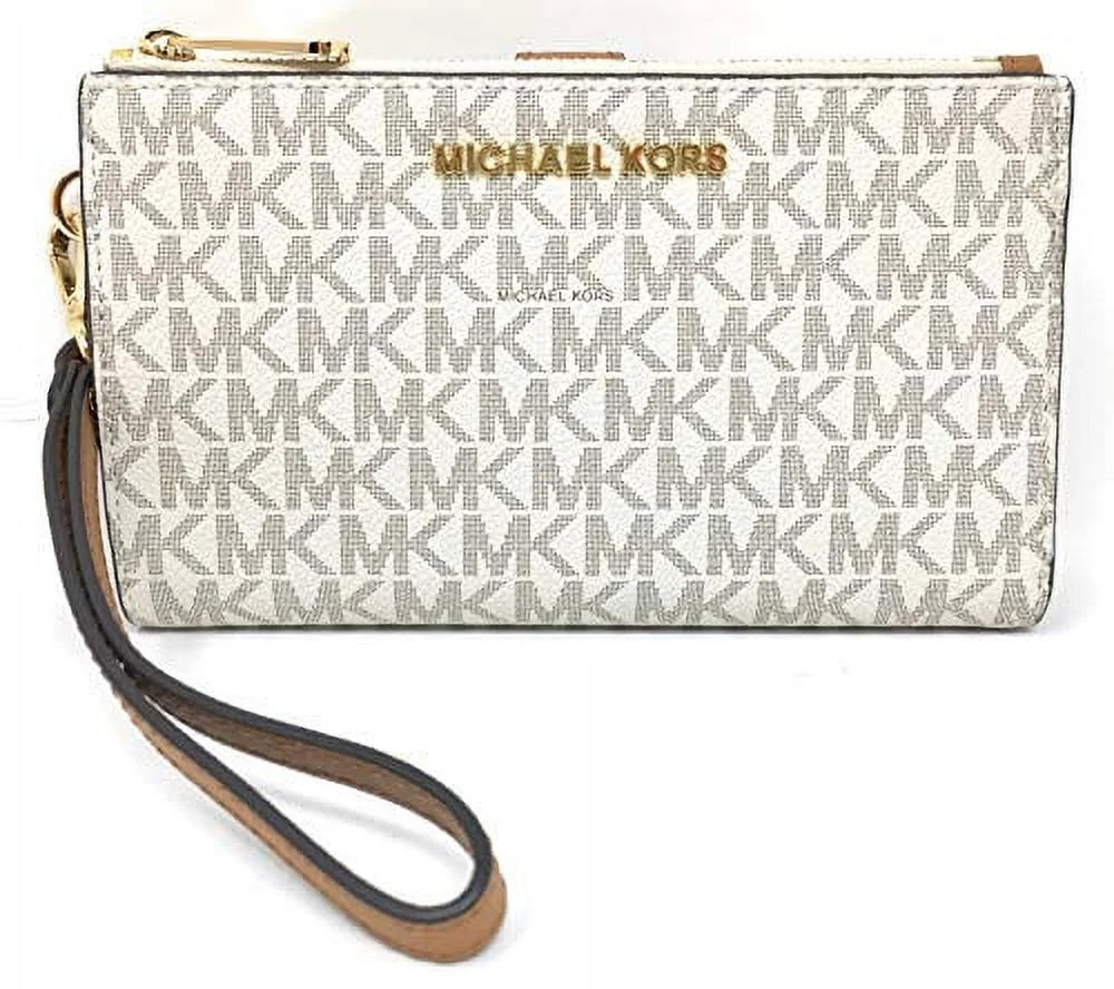 Michael Kors Jet Set Travel Double Zip Wristlet Signature PVC 35F8GTVW0B | Walmart (US)