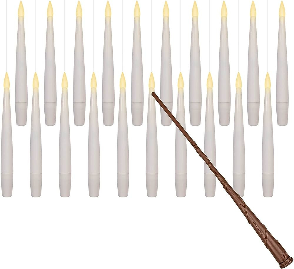 Leejec 20pcs Flameless Taper Floating Candles with Magic Wand Remote, Flickering Warm Light, Batt... | Amazon (US)