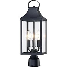 18.62 Post Light Outdoor, Large 3-Light Lamp Post Light Fixture, Modern Pillar Outside Lighting W... | Amazon (US)