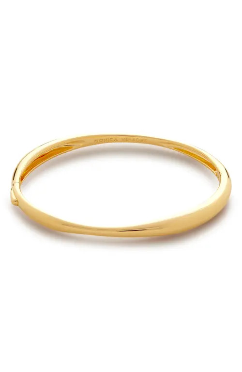 Monica Vinader Nura Reef Thin Bangle in 18Ct Gold Vermeil/Ster Silver at Nordstrom, Size Large | Nordstrom