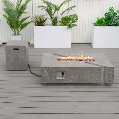 Flinda Concrete Propane Outdoor Fire Pit Table | Wayfair North America