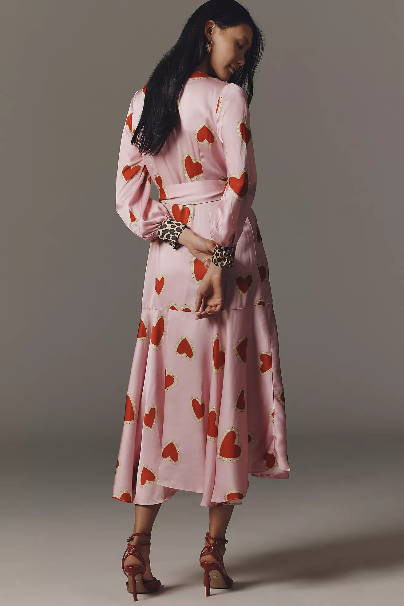 Never Fully Dressed Mesh Heart Wrap Maxi Dress | Anthropologie (US)