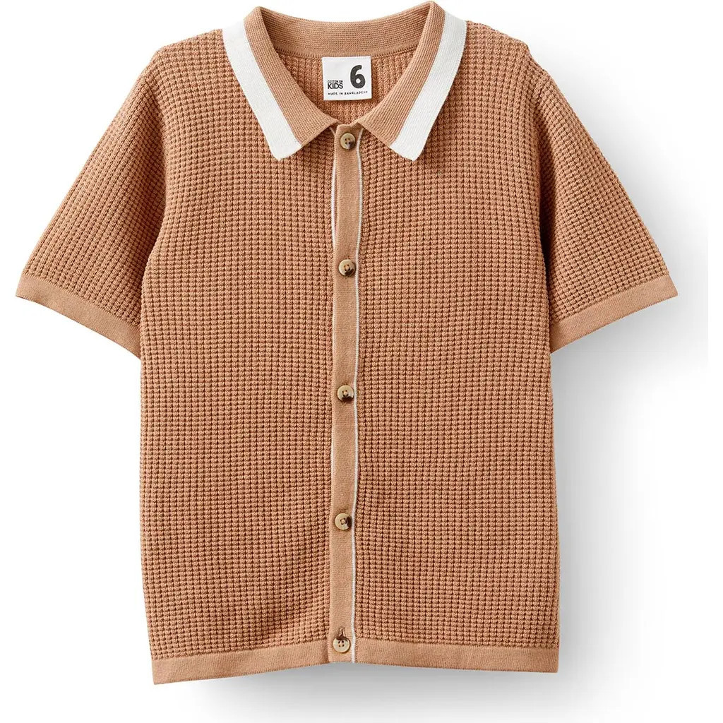 Cotton On Kids Kid's Knitted Short Sleeve Shirt in Taupy Brown Waffle at Nordstrom, Size 2T | Nordstrom