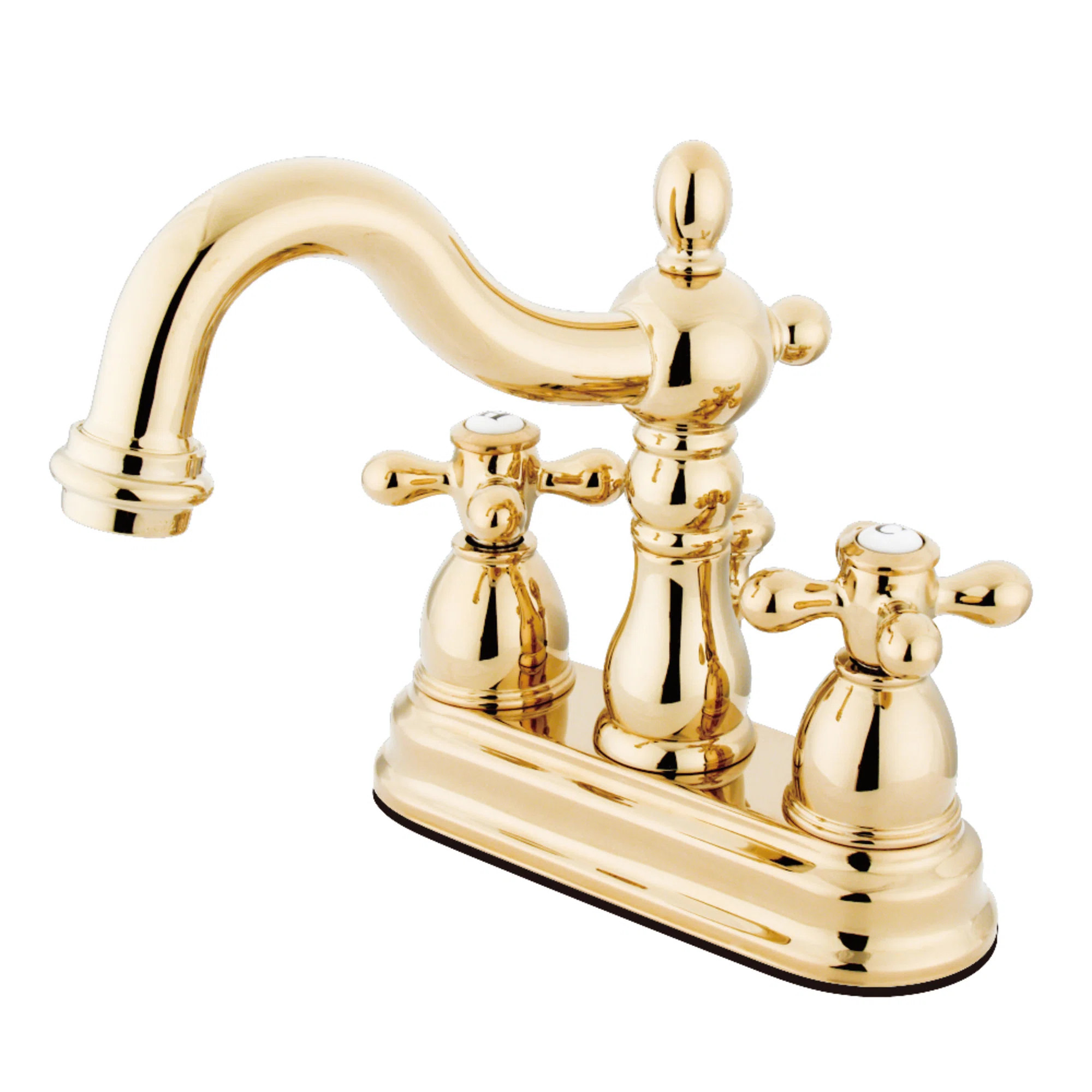 KB1602AX Kingston Brass Heritage Two-Handle 3-Hole Deck Mount 4" Centerset Bathroom Faucet with P... | Wayfair North America