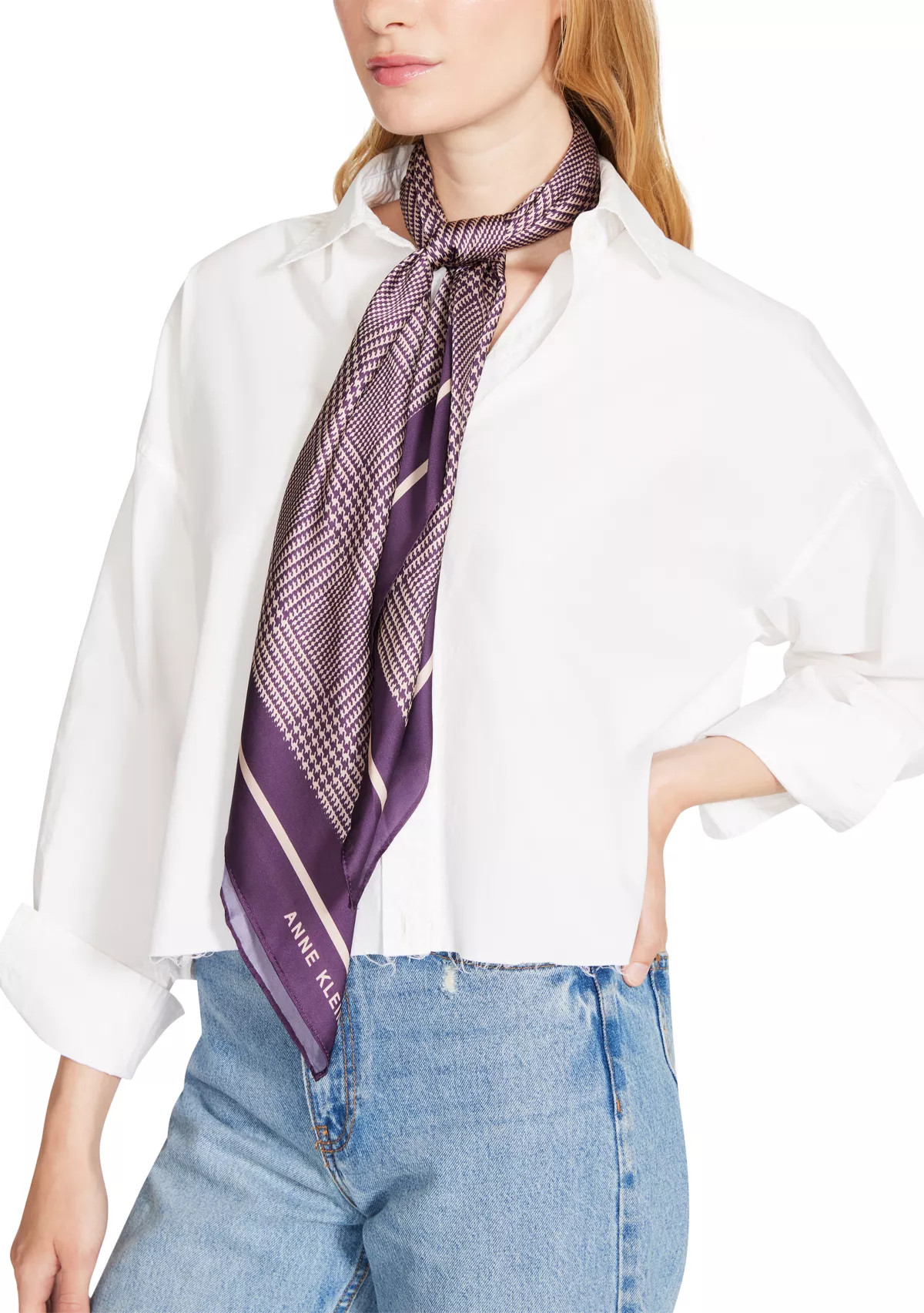 Houndstooth Plaid Printed Square Scarf | Belk