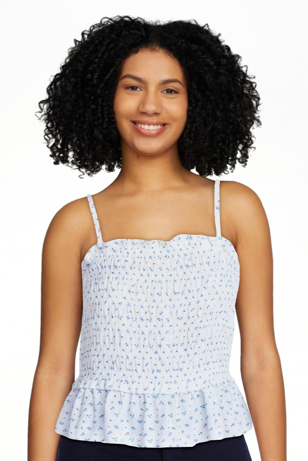 Free Assembly Women's Smocked Top with Peplum Hem, Sizes XS-XXL | Walmart (US)
