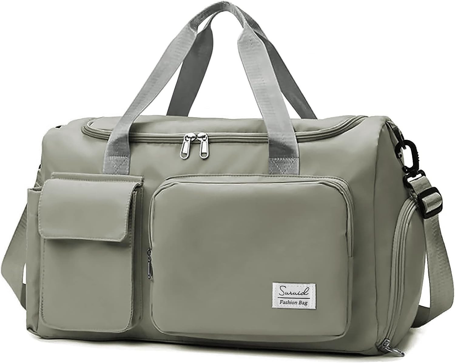 Suruid Gym Bag with Shoe Compartment, Sports Duffle Bag for Women, DGray | Amazon (US)